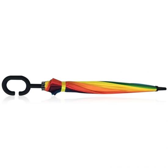 Colorful Rainbow C handle Umbrella