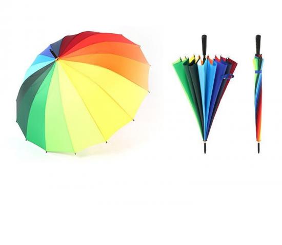Colorful Rainbow C handle Umbrella